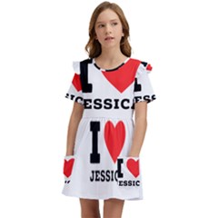 I Love Jessica Kids  Frilly Sleeves Pocket Dress by ilovewhateva