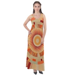 Ai Generated Retro Geometric Pattern Decor Pattern Sleeveless Velour Maxi Dress by Ravend