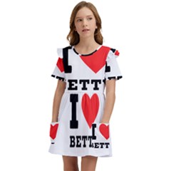 I Love Betty Kids  Frilly Sleeves Pocket Dress by ilovewhateva