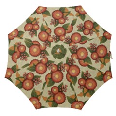 Flowers Leaves Pattern Flora Botany Drawing Art Straight Umbrellas by Ravend