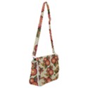 Flowers Leaves Pattern Flora Botany Drawing Art Shoulder Bag with Back Zipper View1