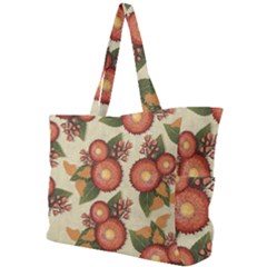 Flowers Leaves Pattern Flora Botany Drawing Art Simple Shoulder Bag by Ravend