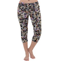 Mystic Geometry Abstract Print Capri Yoga Leggings by dflcprintsclothing