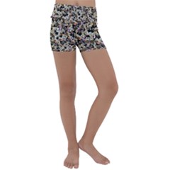 Mystic Geometry Abstract Print Kids  Lightweight Velour Yoga Shorts by dflcprintsclothing