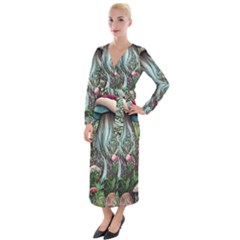 Craft Mushroom Velvet Maxi Wrap Dress by GardenOfOphir