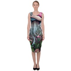 Craft Mushroom Sleeveless Pencil Dress by GardenOfOphir