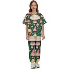 Fantasy Farmcore Farm Mushroom Kids  Tee And Pants Sports Set by GardenOfOphir