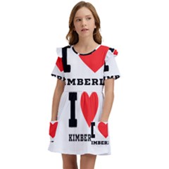 I Love Kimberly Kids  Frilly Sleeves Pocket Dress by ilovewhateva