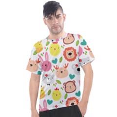 Cute Animals Cartoon Seamless Background Men s Sport Top by Jancukart