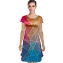 Multicolored Geometric Origami Idea Pattern Cap Sleeve Nightdress View1