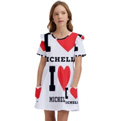 I Love Michelle Kids  Frilly Sleeves Pocket Dress by ilovewhateva