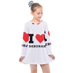 I Love Deborah Kids  Long Sleeve Dress by ilovewhateva