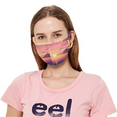 Sunset Ocean Beach Water Tropical Island Vacation 3 Crease Cloth Face Mask (adult) by Pakemis