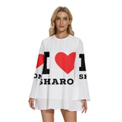 I Love Sharon Round Neck Long Sleeve Bohemian Style Chiffon Mini Dress by ilovewhateva