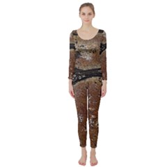 Rustic Charm Abstract Print Long Sleeve Catsuit by dflcprintsclothing