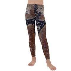 Rustic Charm Abstract Print Kids  Lightweight Velour Leggings by dflcprintsclothing