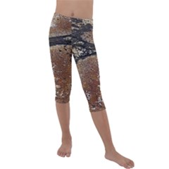 Rustic Charm Abstract Print Kids  Lightweight Velour Capri Leggings  by dflcprintsclothing