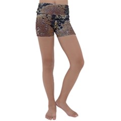 Rustic Charm Abstract Print Kids  Lightweight Velour Yoga Shorts by dflcprintsclothing