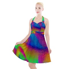 Fluid Background Pattern Halter Party Swing Dress  by GardenOfOphir