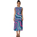 Liquid Art Pattern Sleeveless Round Neck Midi Dress View1