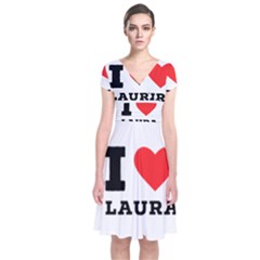 I Love Laura Short Sleeve Front Wrap Dress by ilovewhateva