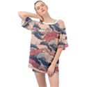 Waves Ocean Sea Water Pattern Rough Seas Oversized Chiffon Top View1