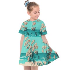 Beach Ocean Flowers Flower Floral Plants Vacation Kids  Sailor Dress by Pakemis