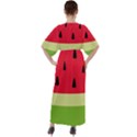 Watermelon Fruit Food Healthy Vitamins Nutrition V-Neck Boho Style Maxi Dress View2