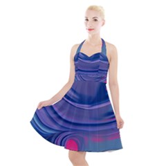 Liquid Art Pattern - Fluid Art Halter Party Swing Dress  by GardenOfOphir