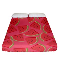 Watermelon Background Watermelon Wallpaper Fitted Sheet (california King Size) by Wegoenart