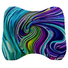 Waves Of Color Velour Head Support Cushion by GardenOfOphir