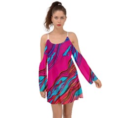 Colorful Abstract Fluid Art Boho Dress by GardenOfOphir