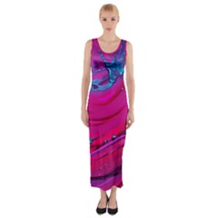 Fluid Art Pattern Fitted Maxi Dress by GardenOfOphir