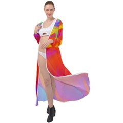 Liquid Art Pattern Maxi Chiffon Beach Wrap by GardenOfOphir