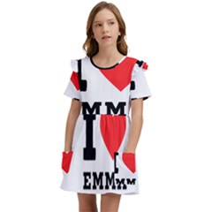 I Love Emma Kids  Frilly Sleeves Pocket Dress by ilovewhateva