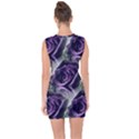 Purple Flower Rose Petals Plant Lace Up Front Bodycon Dress View2