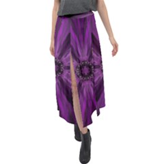 Pattern Purple Symmetry Dark Velour Split Maxi Skirt by Jancukart