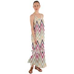 Colorful Chevron Cami Maxi Ruffle Chiffon Dress by GardenOfOphir