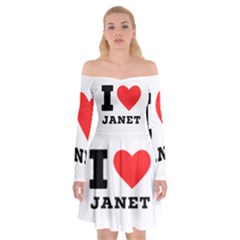 I Love Janet Off Shoulder Skater Dress by ilovewhateva