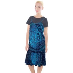 Artificial Intelligence Network Blue Art Camis Fishtail Dress by Semog4