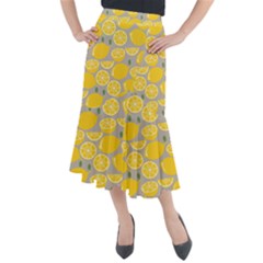 Lemon Background Lemon Wallpaper Midi Mermaid Skirt by Semog4