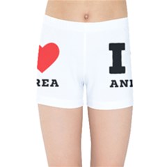 I Love Andrea Kids  Sports Shorts by ilovewhateva