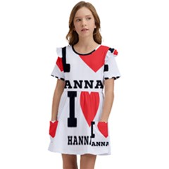 I Love Hannah Kids  Frilly Sleeves Pocket Dress by ilovewhateva