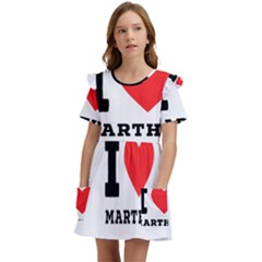 I Love Martha Kids  Frilly Sleeves Pocket Dress by ilovewhateva