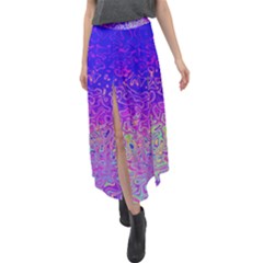 Psychedelic Retrovintage Colorful Velour Split Maxi Skirt by Semog4