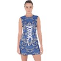 Mandala Rosette Kaleidoscope Abstract Background Lace Up Front Bodycon Dress View1