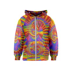 Colorful Spiral Abstract Swirl Twirl Art Pattern Kids  Zipper Hoodie by Jancukart