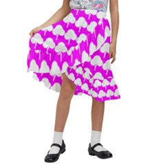 Tree Illustration Gifts Kids  Ruffle Flared Wrap Midi Skirt by GardenOfOphir