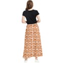 Orange And White Owl Pattern Maxi Chiffon Skirt View2