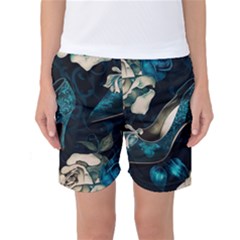 Glass Slipper Blues Fairytale Women s Basketball Shorts by Ravend